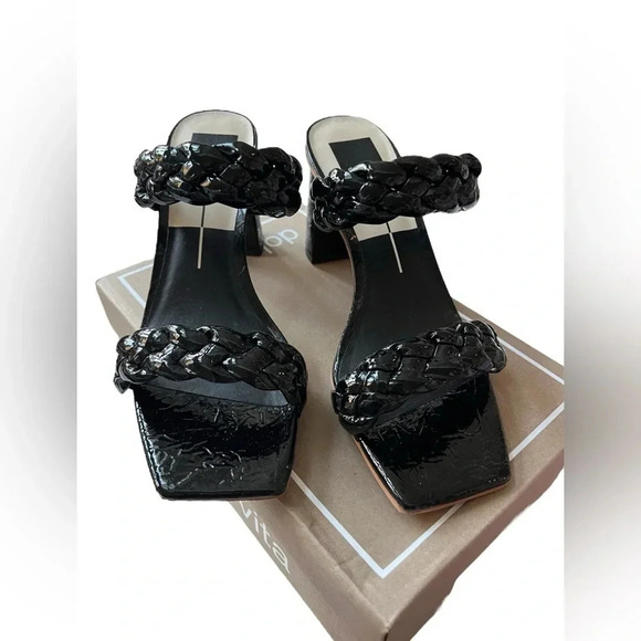 Dolce Vita Women’s  Paily Midnight Black Patent Heeled Sandals in size 10 - Picture 4 of 7